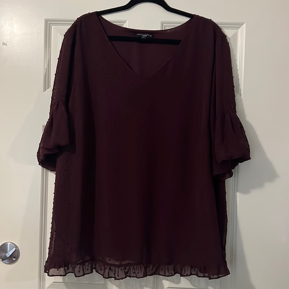 Essentials maroon blouse size 3x